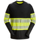 Snickers 2430 Hi-Vis Class 1, Long-Sleeve T-shirt - Black/Hi-Vis Yellow