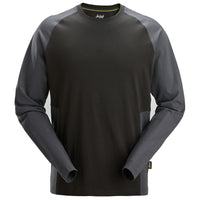 Snickers 2450 Two-Coloured Long Sleeve T-Shirt - Black/Steel Grey