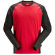 Snickers 2450 Two-Coloured Long Sleeve T-Shirt - Chili Red/Black