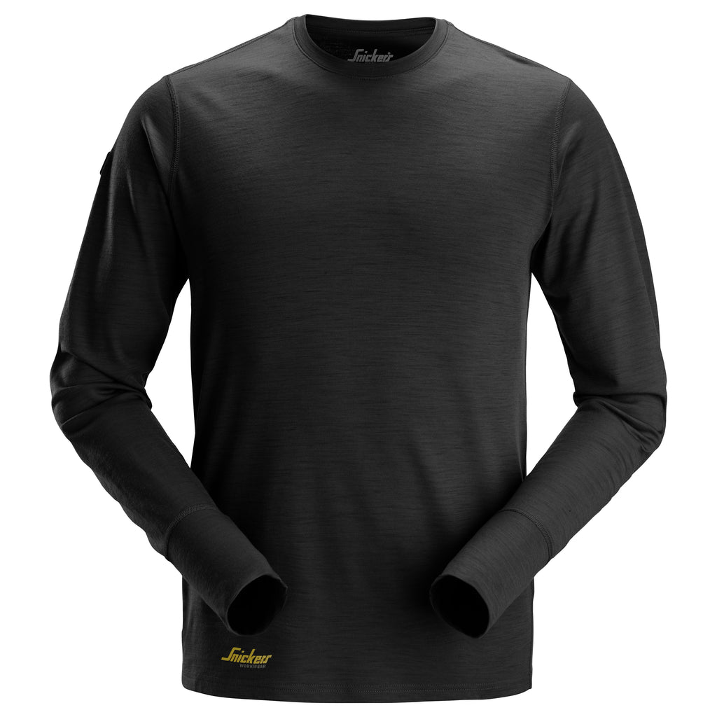 Snickers 2451 Wool Long Sleeve T-Shirt - Black