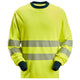 Snickers 2461 ProtecWork, Long Sleeve T-Shirt, Hi-Vis Class 3 - Hi-Vis Yellow/Navy