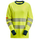 Snickers 2476 ProtecWork, Women's Long Sleeve T-shirt, Hi-Vis Class 3/2 - Hi-Vis Yellow/Navy
