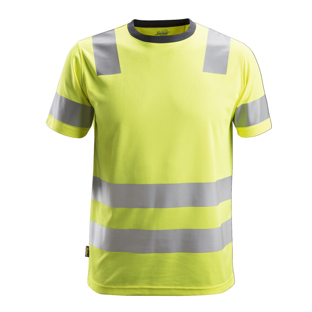 Snickers 2530 Hi-Vis Class 2, T-Shirt - Hi-Vis Yellow/Navy