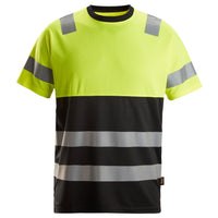 Snickers 2535 Hi-Vis Class 1, T-Shirt - Black/Hi-Vis Yellow