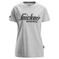 Snickers 2597 Women's Logo T-shirt - Grey Melange