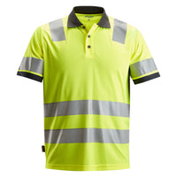Snickers 2730 Hi-Vis Class 2, Polo Shirt - Hi-Vis Yellow/Navy