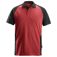 Snickers 2750 Two-Coloured Polo Shirt - Chili Red/Black