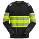 Snickers 2830 Hi-Vis Class 1, Sweatshirt - Black/Hi-Vis Yellow