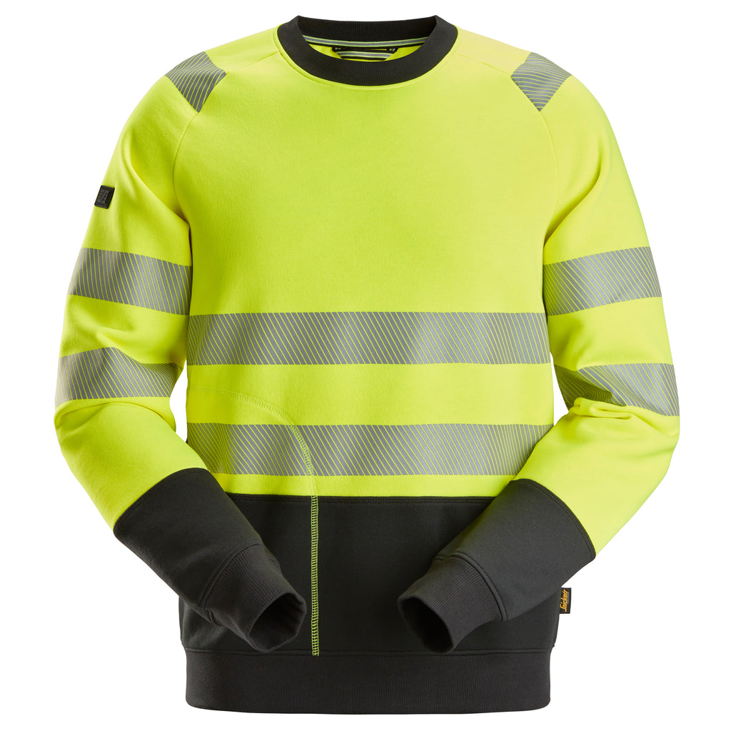Snickers 2831 Hi-Vis Class 2, Sweatshirt - Hi-Vis Yellow/Black