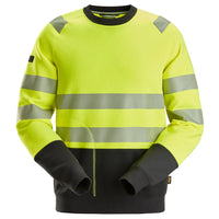 Snickers 2831 Hi-Vis Class 2, Sweatshirt - Hi-Vis Yellow/Black