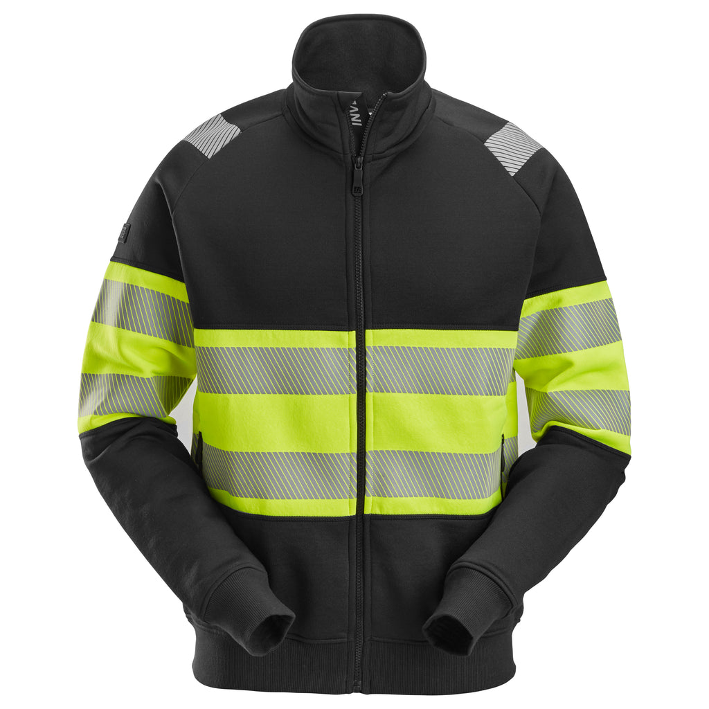 Snickers 2834 Hi-Vis Class 1, Full Zip Jacket - Black/Hi-Vis Yellow