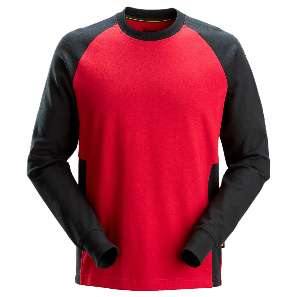 Snickers 2840 Two-Coloured Sweatshirt - Chili Red/Black