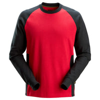 Snickers 2840 Two-Coloured Sweatshirt - Chili Red/Black