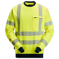 Snickers 2863 ProtecWork, Sweatshirt, Hi-Vis Class 3 - Hi-Vis Yellow/Navy