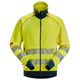 Snickers 2868 ProtecWork, Arc Full Zip Sweater, Hi-Vis Class 3/2 - Hi-Vis Yellow/Navy
