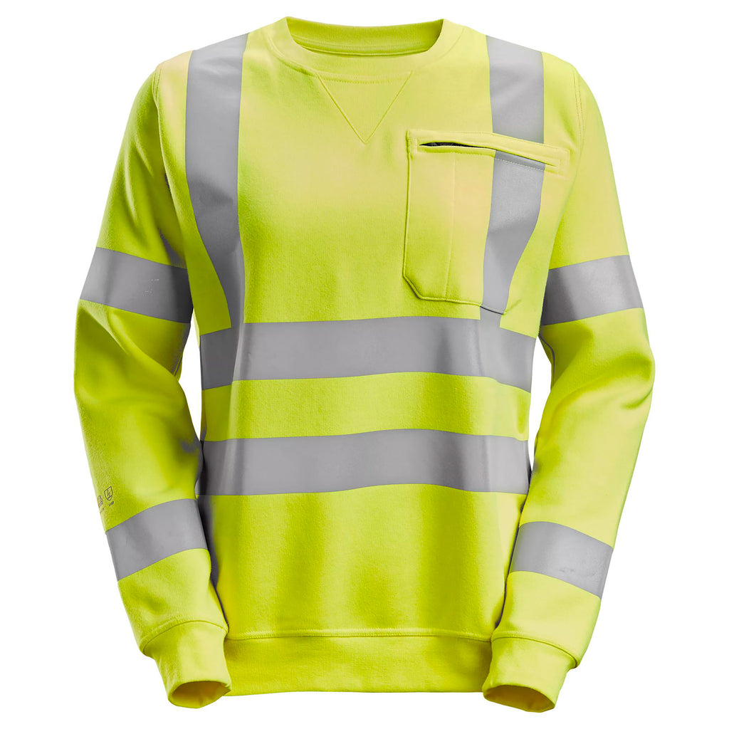 Snickers 2876 ProtecWork, Women's Sweatshirt, Hi-Vis Class 3/2 - Hi-Vis Yellow/Navy