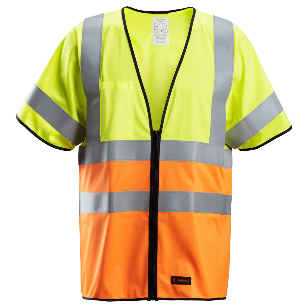Snickers 4361 ProtecWork, Vest, Hi-Vis Class 3/2 - Hi-Vis Yellow/Orange