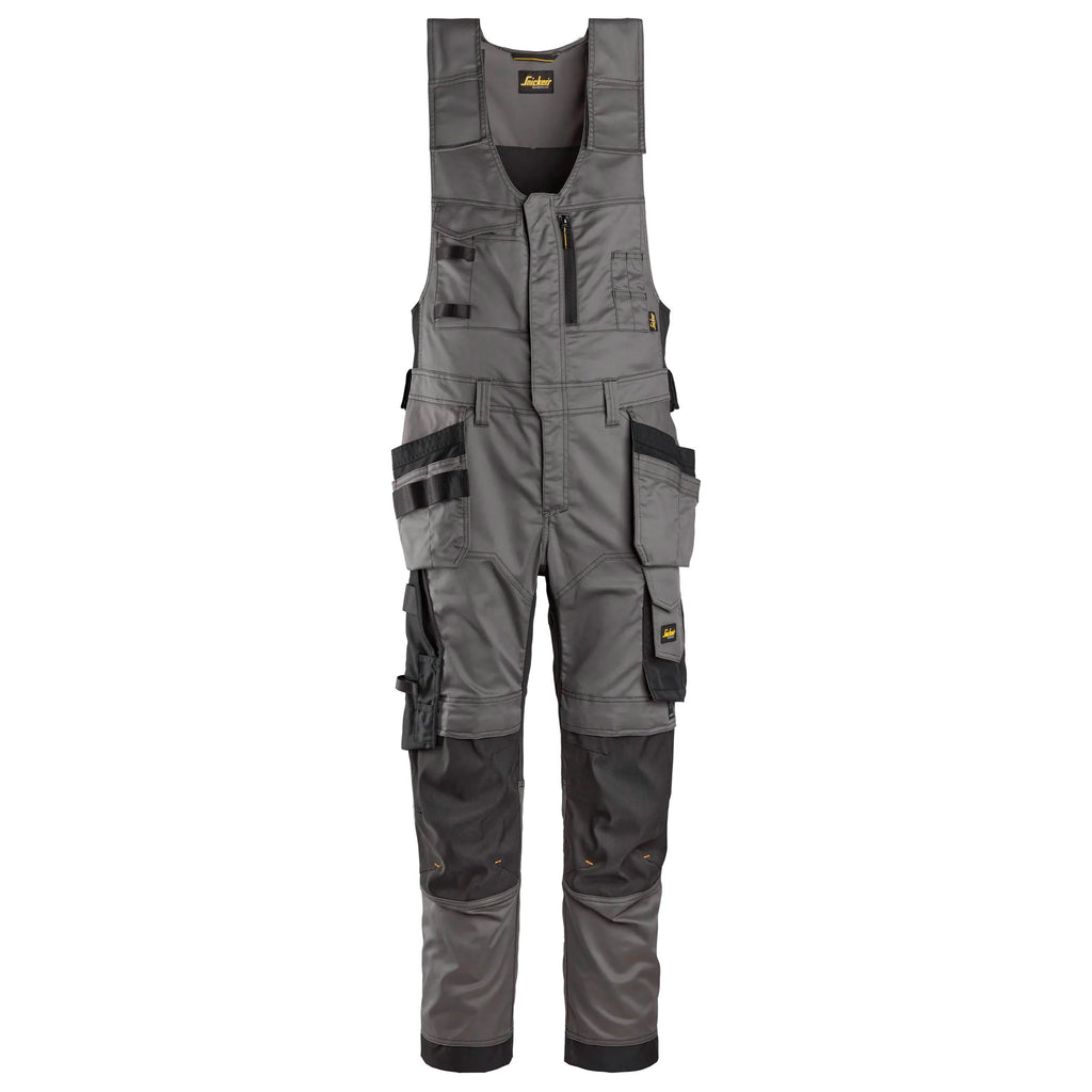 Snickers 6012 Allroundwork Stretch Onepiece Trousers Holster Pockets Steel Grey Black Main