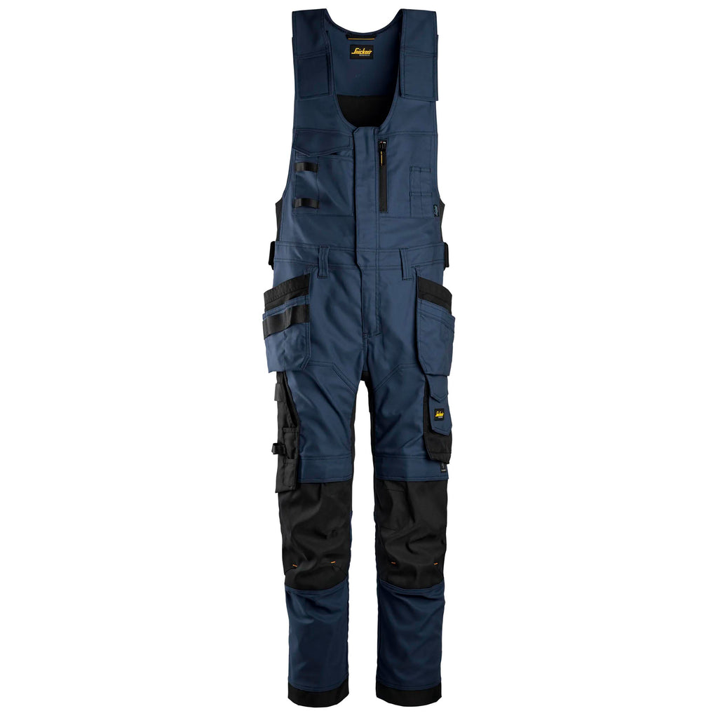 Snickers 6014 Allroundwork Canvas Stretch Onepiece Trousers Holster Pockets Navy Black Main