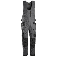 Snickers 6014 Allroundwork Canvas Stretch Onepiece Trousers Holster Pockets Steel Grey Black Main
