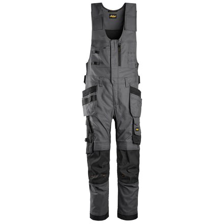 Snickers 6014 Allroundwork Canvas Stretch Onepiece Trousers Holster Pockets Steel Grey Black Main