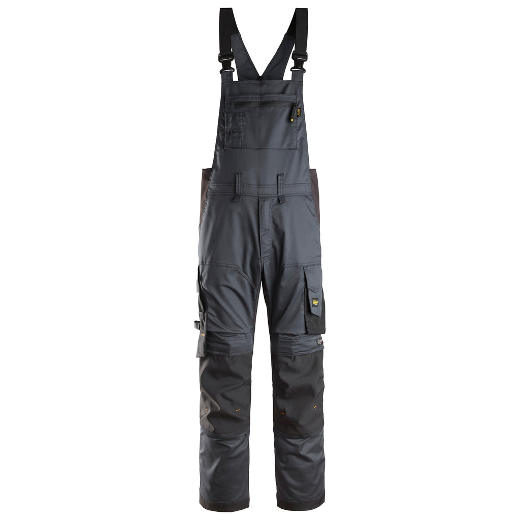 Snickers 6051 Allroundwork Stretch Bib Brace Trousers Steel Grey Black Main
