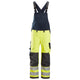Snickers 6060 Protecwork Bib Brace Trousers Highvis Class 2 Hi Vis Yellow Navy Main