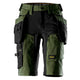 Snickers 6117 AllroundWork, Women's Stretch Shorts Holster Pockets - Khaki Green/Black