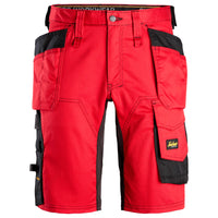 Snickers 6141 AllroundWork, Stretch Shorts Holster Pockets - Chili Red/Black