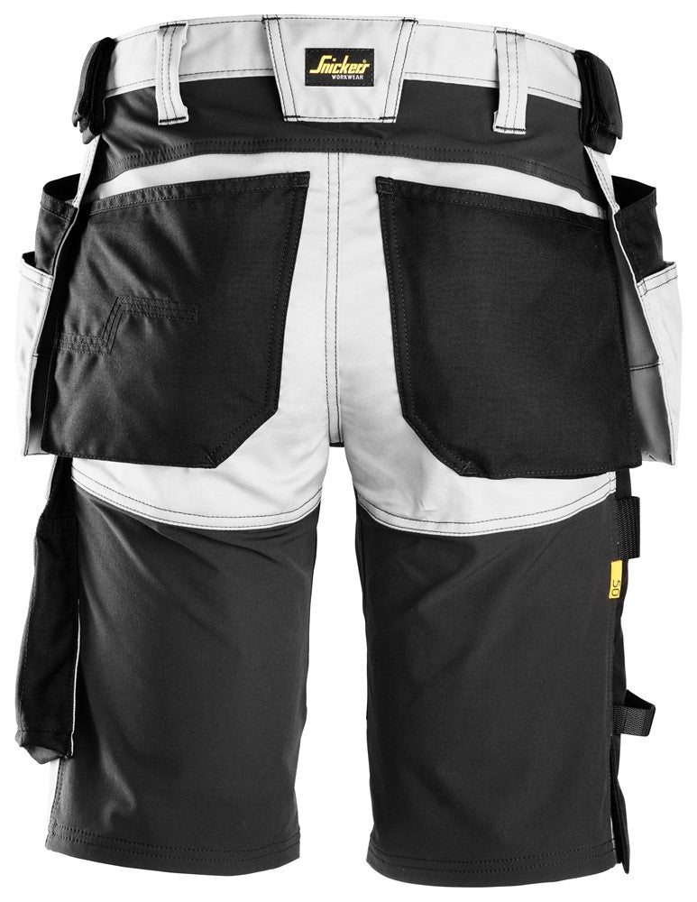 Snickers Allroundwork 6141 Stretch Slim Fit Shorts With Holster Pockets White / Black