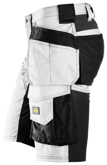 Snickers Allroundwork 6141 Stretch Slim Fit Shorts With Holster Pockets White / Black