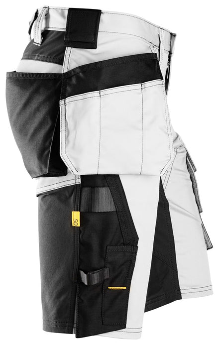 Snickers Allroundwork 6141 Stretch Slim Fit Shorts With Holster Pockets White / Black