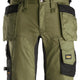 Snickers Allroundwork 6141 Stretch Slim Fit Shorts With Holster Pockets Khaki Green / Black