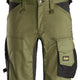 Snickers Allroundwork 6143 Stretch Slim Fit Shorts Khaki Green / Black