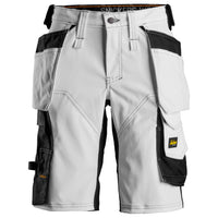 Snickers 6147 AllroundWork, Women's Stretch Shorts Holster Pockets - White/Black