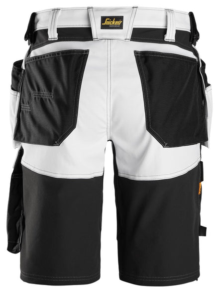 Snickers Allroundwork 6151 Stretch Loose Fit Work Shorts With Holster Pockets White / Black