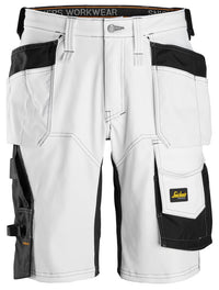 Snickers Allroundwork 6151 Stretch Loose Fit Work Shorts With Holster Pockets White / Black