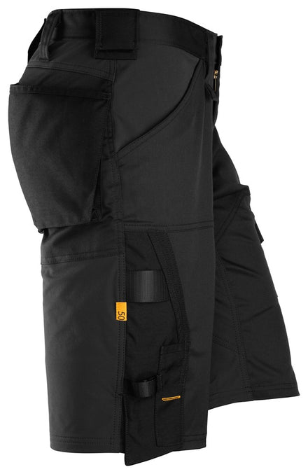 Snickers Allroundwork 6153 Stretch Loose Fit Work Shorts Black / Black