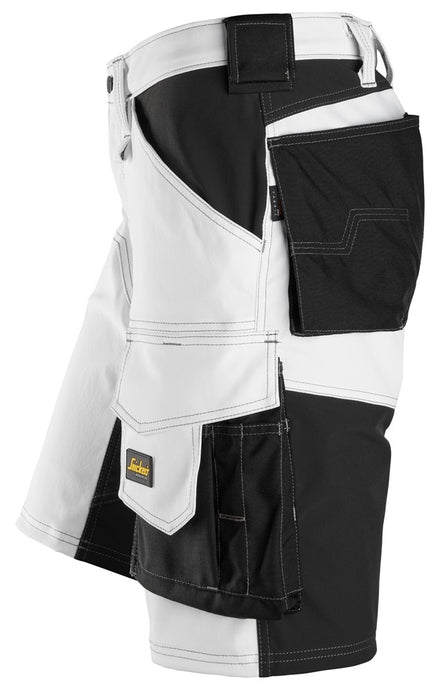 Snickers Allroundwork 6153 Stretch Loose Fit Work Shorts White / Black