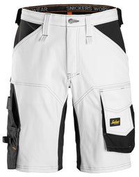 Snickers Allroundwork 6153 Stretch Loose Fit Work Shorts White / Black