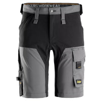 Snickers 6173 AllroundWork, 4-way Stretch Shorts - Steel Grey/Black