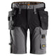 Snickers 6175 AllroundWork, 4-Way Stretch Shorts Holster Pockets - Steel Grey/Black