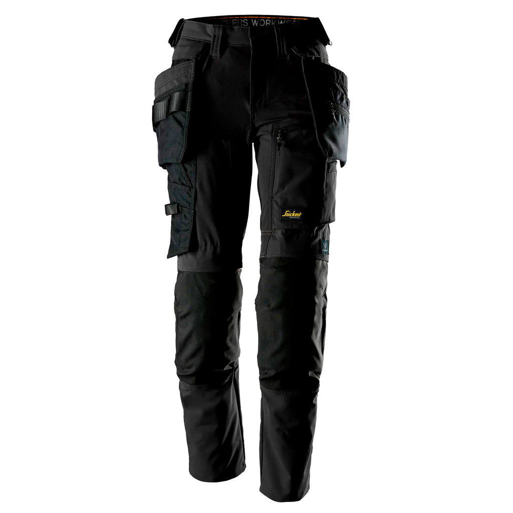 Snickers 6217 Allroundwork Womens Stretch Trousers Detachable Holster Pockets Black Black Main