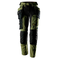 Snickers 6217 Allroundwork Womens Stretch Trousers Detachable Holster Pockets Khaki Green Black Main
