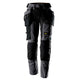 Snickers 6217 Allroundwork Womens Stretch Trousers Detachable Holster Pockets Steel Grey Black Main