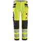 Snickers 6232 Highvis Class 2 4Way Stretch Trousers Holster Pockets Hi Vis Yellow Black Main