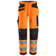 Snickers 6238 Highvis Class 2 Trousers Holster Pockets Hi Vis Orange Black Main