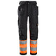 Snickers 6239 Highvis Class 1 Trousers Holster Pockets Black Hi Vis Orange Main