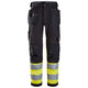 Snickers 6239 Highvis Class 1 Trousers Holster Pockets Black Hi Vis Yellow Main