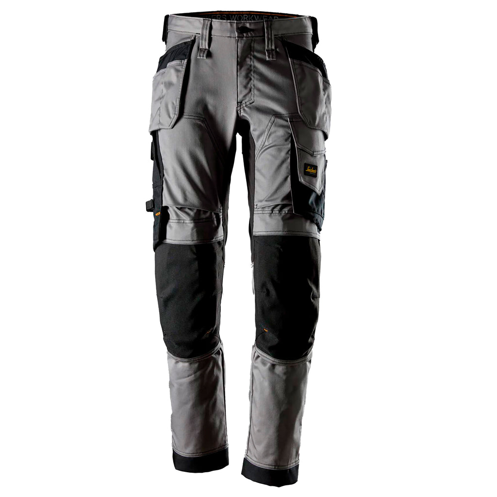 Snickers 6241 Allroundwork Stretch Trousers Holster Pockets Grey Black Main